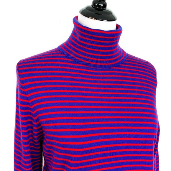 J. Crew 100% Merino Wool Striped Turtleneck Sweater Size XL - Picture 3 of 16